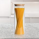 FRASCO HERMETICO 1800ML 10X26CM TAPA MADERA LH3107