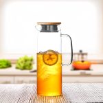 JARRA DE VIDRIO 1500ML CON TAPA DE MADERA LH-3081