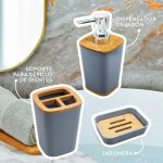 SET DE BAÑO 6PZ GRIS PREMIUM LH-3652 - Imagen 4