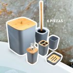 SET DE BAÑO 6PZ GRIS PREMIUM LH-3652 - Imagen 6