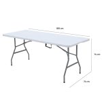 MESA PLEGABLE BLANCA 180X74X74 LH-4270 - Imagen 2