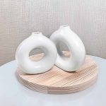 FLORERO CIRCULAR DECO 26CM COLOR BLANCO LH-3714