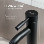 CANILLA NEGRA MONOCOMANDO 23CM ITALOMIX LH-3255 - Imagen 5
