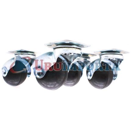 RUEDA GOMA 50MM BASE METAL 4UND LH-1881