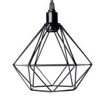 LAMPARA COLGAR JAULA 3 COPAS METALICA NEGRA LH2315 - Imagen 4