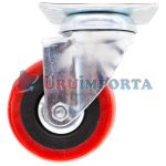 RUEDA ROJA C/BASE METALICA 4" GIRATORIA LH-1689 - Imagen 2