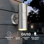 LUMINARIA APLIQUE EXT 2 LUCES METAL PULIDO LH-2091 - Imagen 2