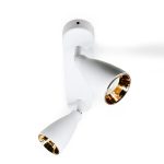 APLIQUE 2 LUCES BLANCO DORADO PARED-TECHO LH-3856 - Imagen 11
