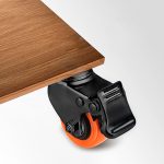 RUEDA NARANJA GIRATORIA C/FRENO 3" LH-3459