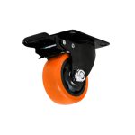 RUEDA NARANJA GIRATORIA C/FRENO 3" LH-3459 - Imagen 3