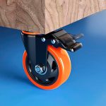 RUEDA NARANJA GIRATORIA C/FRENO 4" LH-3460