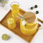 TETERA DE VIDRIO 1800ML CON TAPA MADERA LH-3077 - Imagen 2