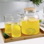 TETERA DE VIDRIO 1800ML CON TAPA MADERA LH-3077 - Imagen 3