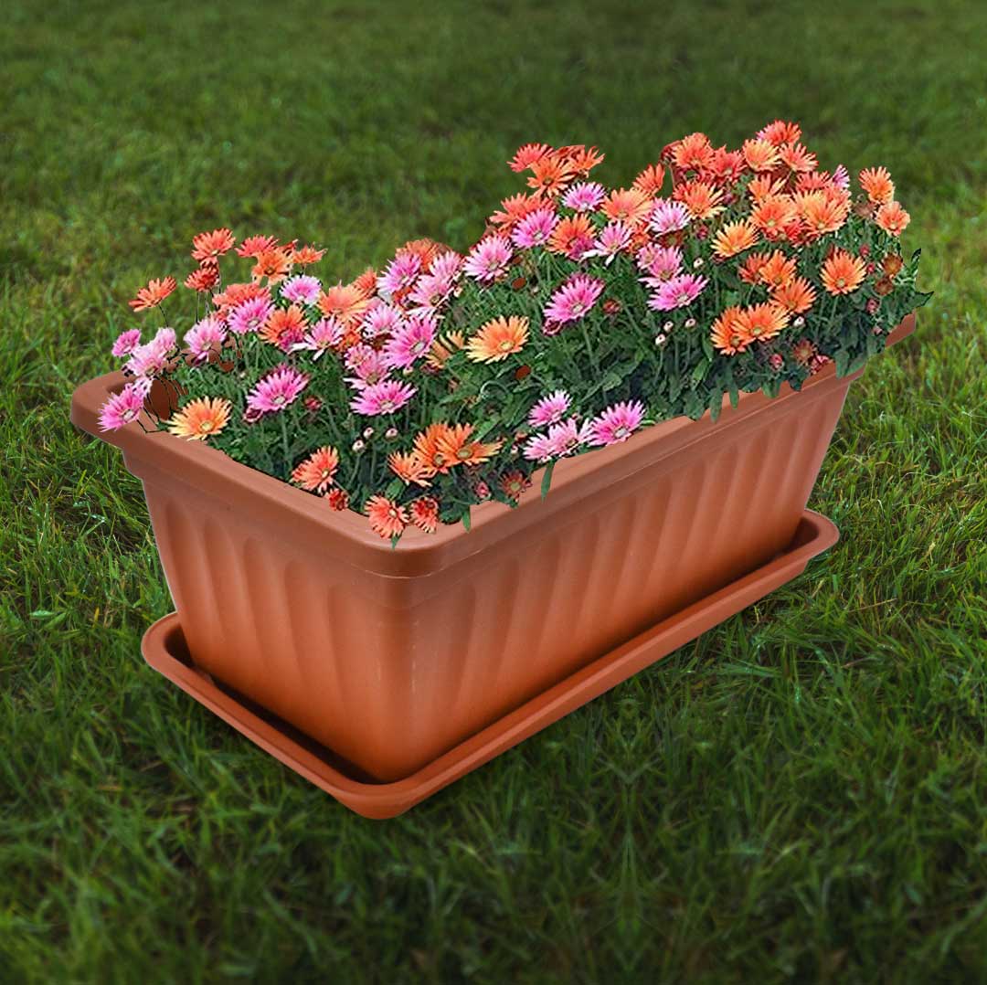 4929 MACETERO PLASTICO RECTAN 35X19X14CM 8002 LH-3898 - Imagen 1