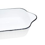 FUENTE 20CM OVALADA CERAMICA BORDE NEGRO LH-3822 - Imagen 2