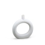 FLORERO CIRCULAR DECO 24CM COLOR BLANCO LH-3728 - Imagen 2