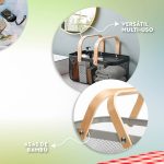 CANASTA METALICA ASAS DE BAMBU 37X22X17CM LH-3669 - Imagen 5