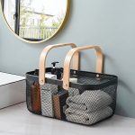 CANASTA METALICA ASAS DE BAMBU 37X22X17CM LH-3669