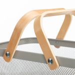 CANASTA METALICA ASAS DE BAMBU 37X22X17CM LH-3669 - Imagen 3