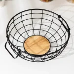 CESTO FRUTAS REDOND METAL Y MADERA 30CM LH-3657 - Imagen 5