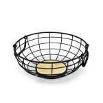 CESTO FRUTAS REDOND METAL Y MADERA 30CM LH-3657 - Imagen 2
