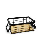 CESTO FRUTAS RECTANGULAR METAL/MAD 26X19CM LH3667 - Imagen 4