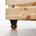 RUEDA 1.5 BASE METALICA FIJA NARANJA NEGRA LH-3446