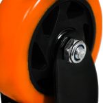 RUEDA 4 BASE METALICA FIJA NARANJA NEGRA LH-3450 - Imagen 4