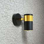 APLIQUE 1 LUZ DORADO NEGRO PARED TECHO LH-3526