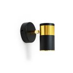 APLIQUE 1 LUZ DORADO NEGRO PARED TECHO LH-3526 - Imagen 2