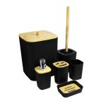 SET DE BAÑO 6PZ NEGRO PREMIUM LH-3651 - Imagen 10