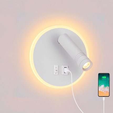 LAMPARA DE PARED CON INTERRUPTOR Y USB LH-3473