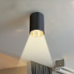 LUMINARIA 7W NEGRO CILINDRICA 5.5X8CM LH-3500