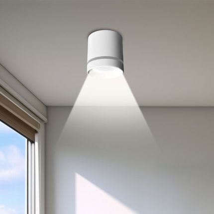 LUMINARIA 7W BLANCA CILINDRICA 7.5X8CM LH-3503