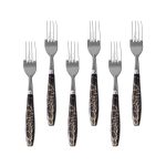 TENEDOR DE MESA 6PZ MANGO PLASTICO NEGRO LH-3742 - Imagen 3