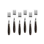 TENEDOR DE POSTRE 6PZ MANGO PLASTICO NEGRO LH-3748 - Imagen 2