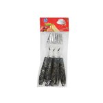 TENEDOR DE POSTRE 6PZ MANGO PLASTICO NEGRO LH-3748 - Imagen 4