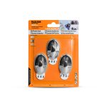 COLGADOR OVALADO PLASTICO 3PZ CROMADO 50MM LH-3585 - Imagen 2
