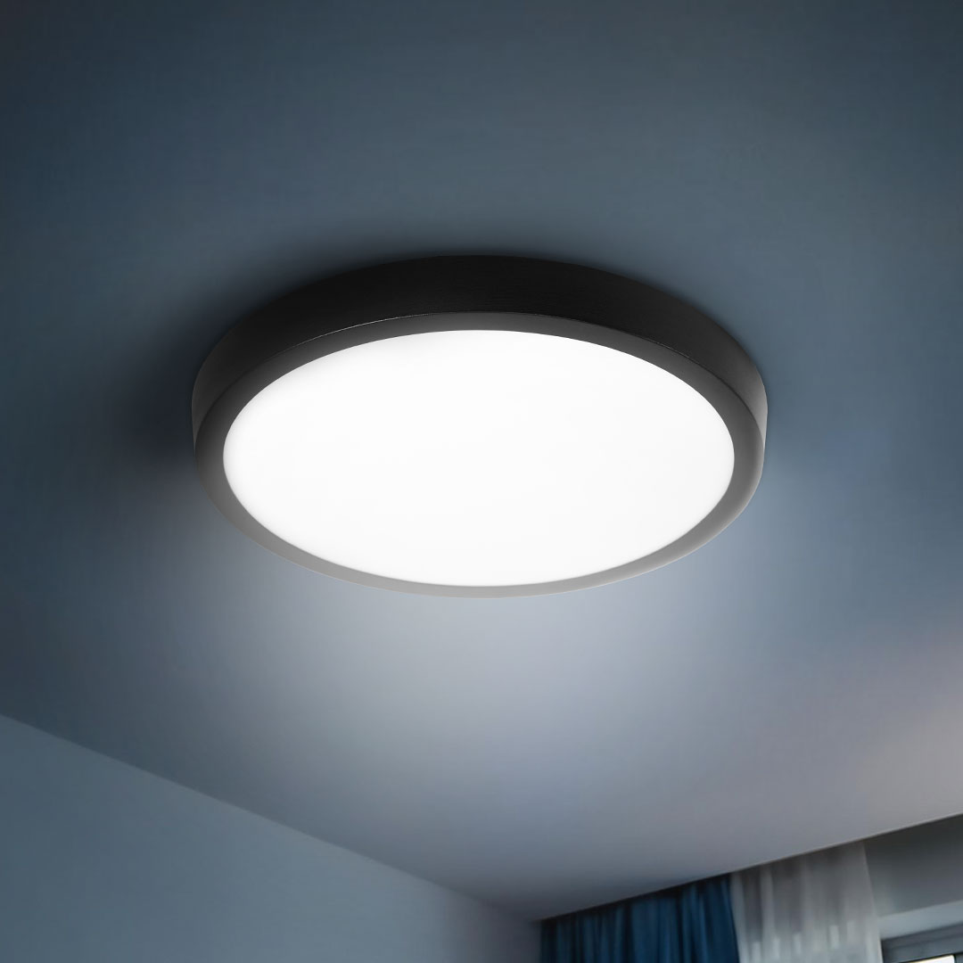 7256_0 PLAFON LED 24W REDOND LUZ FRIA ARO NEGRO LH4403 - Imagen 1