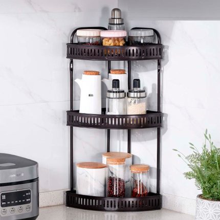 ESTANTE ESQUINERO DE 3 PISOS CAFE LH-4751