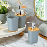 SET DE BAÑO 6PZ GRIS PREMIUM LH-3652
