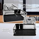 ESCURRIDOR PARA PLATOS NEGRO DOBLE LH-3684 - Imagen 9