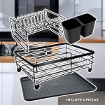 ESCURRIDOR PARA PLATOS NEGRO DOBLE LH-3684 - Imagen 6