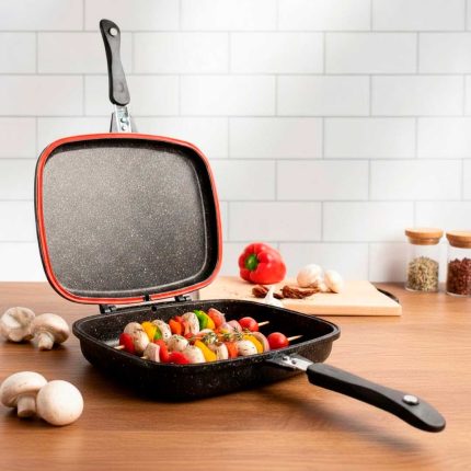 SARTEN DOBLE 32CM DURANE GRIS GL80851-1