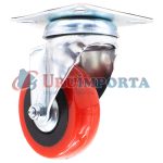 RUEDA ROJA C/BASE METALICA 4" GIRATORIA LH-1689 - Imagen 6