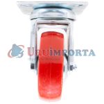 RUEDA ROJA C/BASE METALICA 4" GIRATORIA LH-1689 - Imagen 8