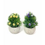ADORNO MACETA DE PLANTA C/FLORES  Q1306 - Imagen 2