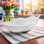 RECIPIENTE CERAMICO BLANCO TIPO HOJA LH-4264 - Imagen 2