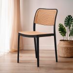 SILLA CLASICA REJILLA BEIGE NEGRO LH-4978 - Imagen 2