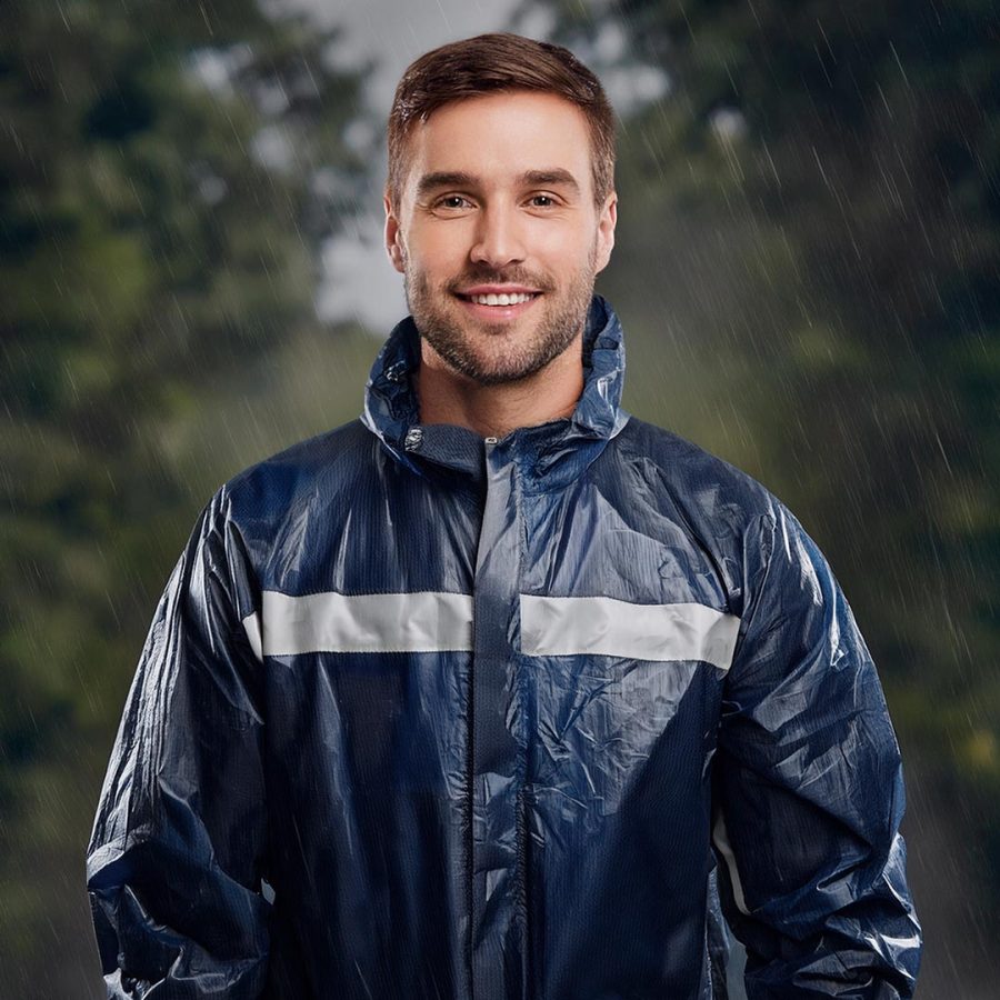 EQUIPO DE LLUVIA AZUL 2PZ CON REFLECTIVO LH-4006 - Imagen 2